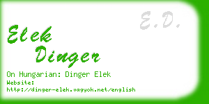 elek dinger business card